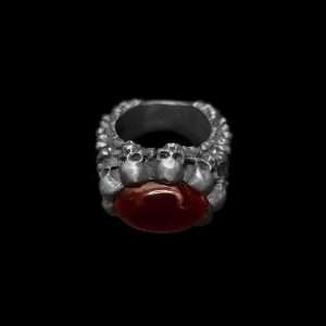 Skull Ruby Ring in 925 sterling silver view 6