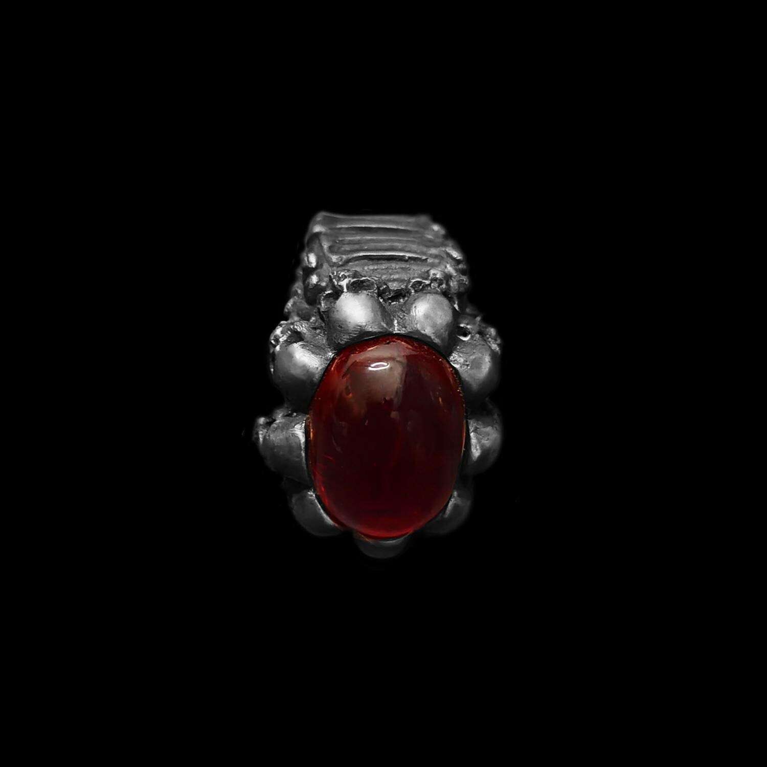 Skull Ruby Ring in 925 sterling silver view 7