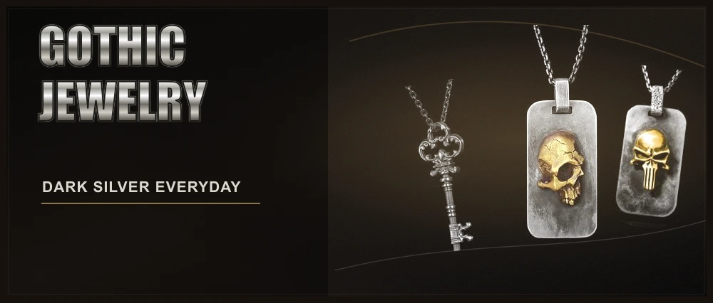 gothic jewelry men featured image with MENSSKULL silver pendant products