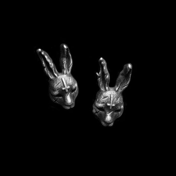 Cartoon Skull Earrings by MENSSKULL as 925 silver earrings for men