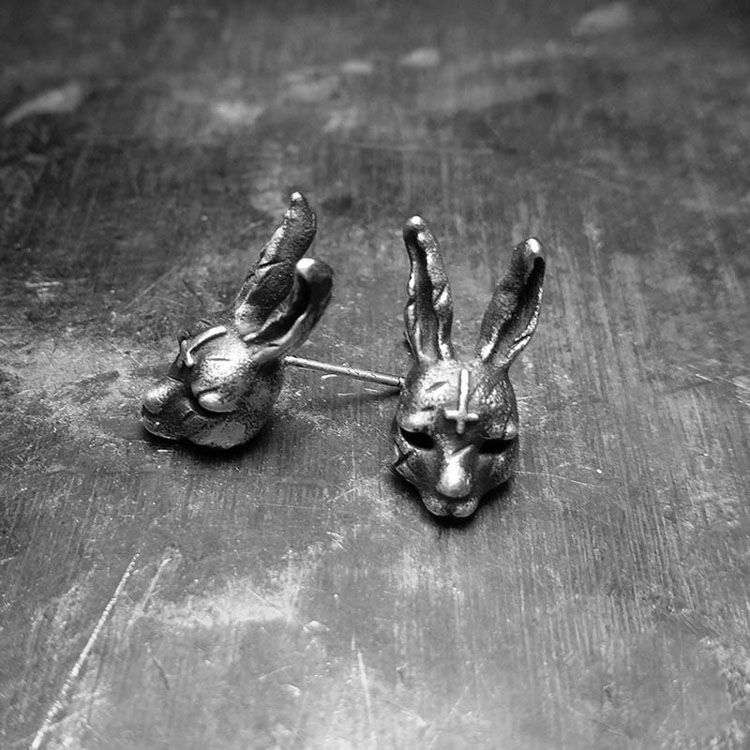 Skull mashimaro ear nail 925 sterling silver mashimaro earring FCS18