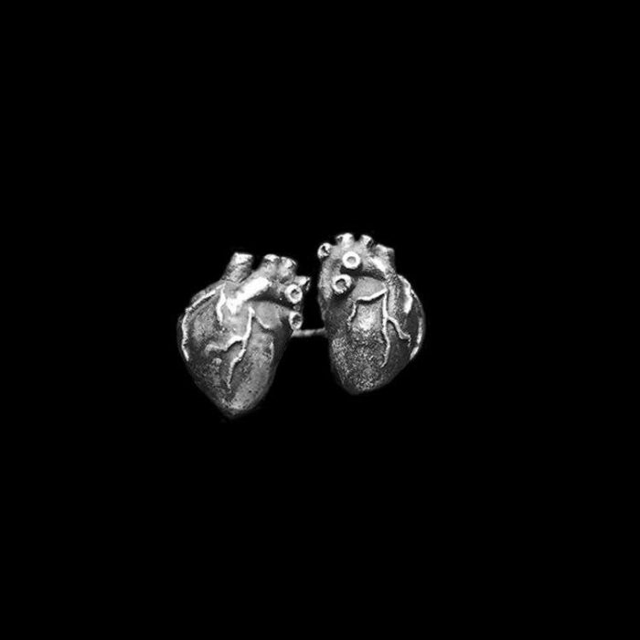 Heart Earrings by MENSSKULL as 925 silver earrings for men