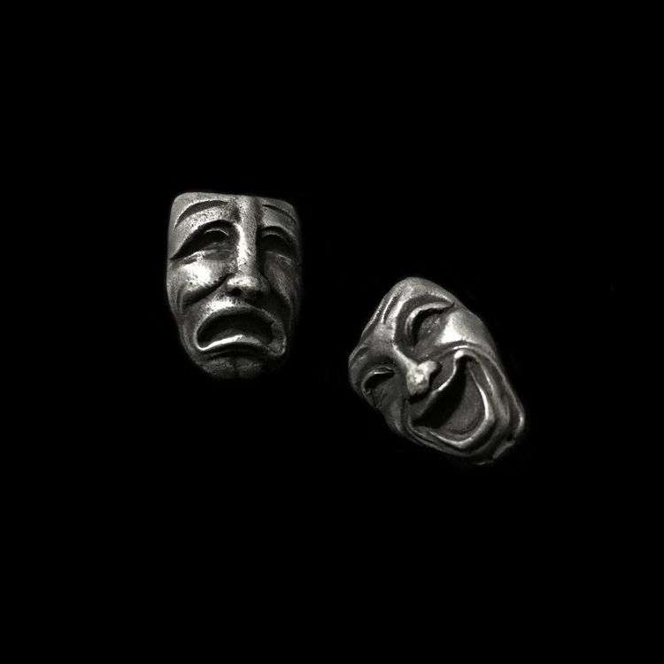 Cry and Smile Earrings by MENSSKULL as 925 silver earrings for men