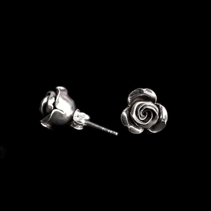 Rose Earrings by MENSSKULL as 925 silver earrings for men