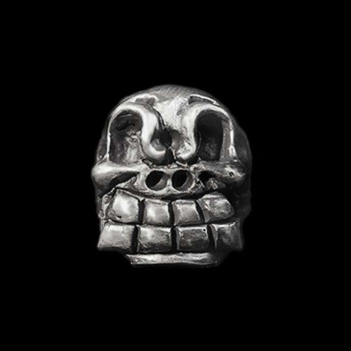 large tooth skull ring as a men's statement ring with large tooth skull design