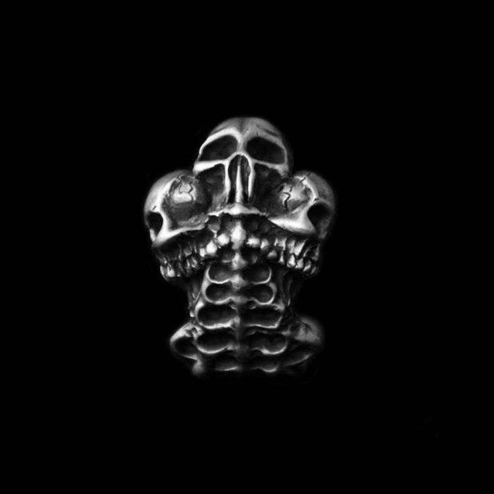 Evil Spirit Skull Ring - Heavy 925 Silver Gothic Collector's Artifact