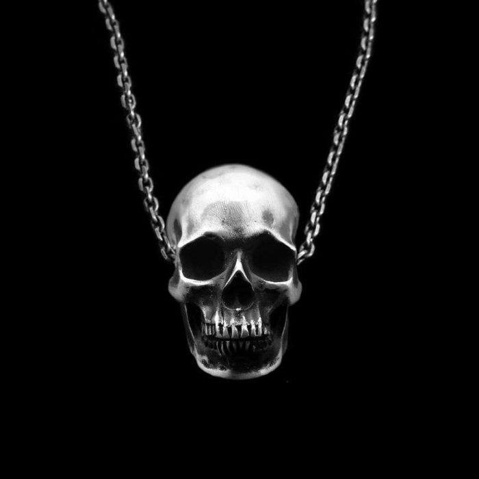 handmade skull necklace necklace as a men's silver necklace with handmade skull necklace design