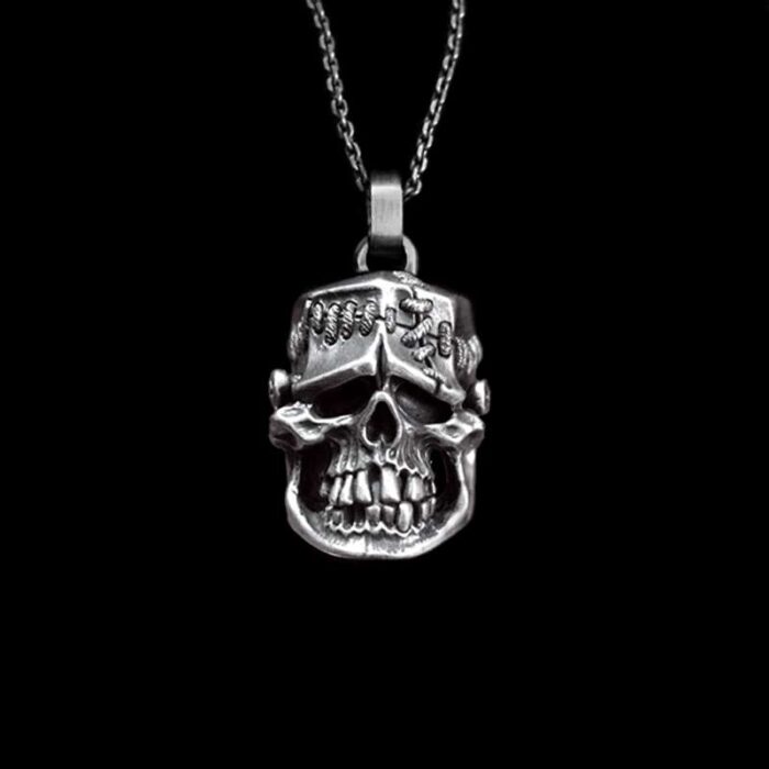 monster head pendant pendant as a men's silver pendant necklace with monster head pendant design