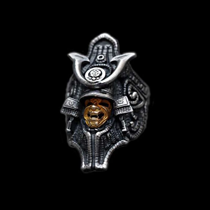 Skull Mask Warrior Ring by MENSSKULL as 925 silver ring for men